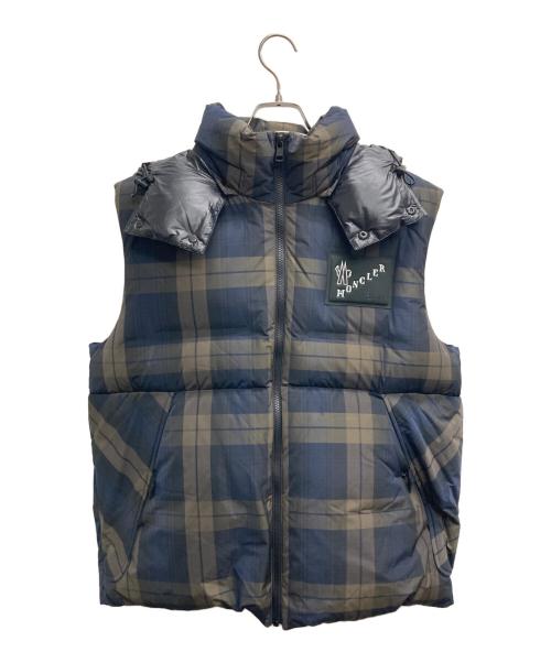 MONCLER（モンクレール）MONCLER (モンクレール) FRAGMENT DESIGN (フラグメントデザイン) ダウンベスト ネイビー×カーキ サイズ:3の古着・服飾アイテム