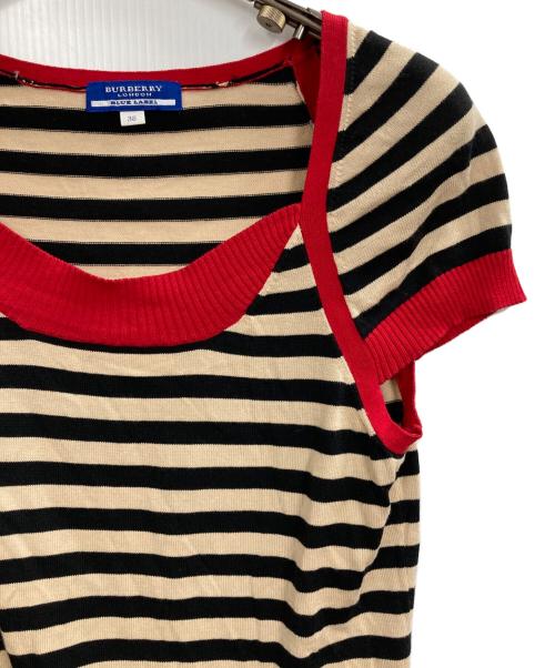 BURBERRY BLUE LABEL（バーバリー ブルー レーベル）BURBERRY BLUE LABEL (バーバリー ブルー レーベル) 半袖ニット ベージュ サイズ:38の古着・服飾アイテム