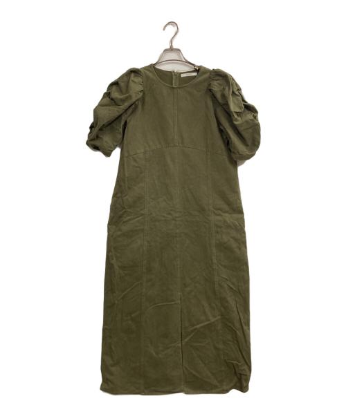 KAIEKA（カイエカ）KAIEKA (カイエカ) パフスリーブワンピース オリーブ サイズ:00の古着・服飾アイテム