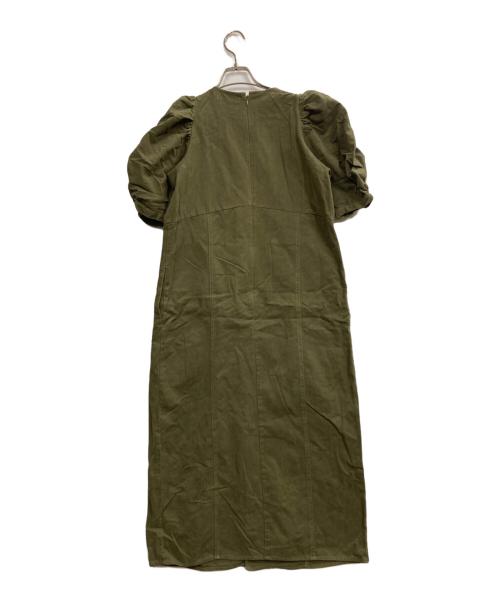 KAIEKA（カイエカ）KAIEKA (カイエカ) パフスリーブワンピース オリーブ サイズ:00の古着・服飾アイテム