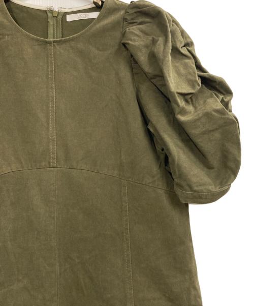 KAIEKA（カイエカ）KAIEKA (カイエカ) パフスリーブワンピース オリーブ サイズ:00の古着・服飾アイテム