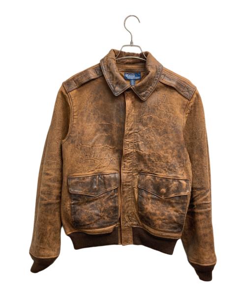 POLO RALPH LAUREN（ポロ・ラルフローレン）POLO RALPH LAUREN (ポロ・ラルフローレン) A-2レザーフライトジャケット ブラウン サイズ:M 未使用品の古着・服飾アイテム