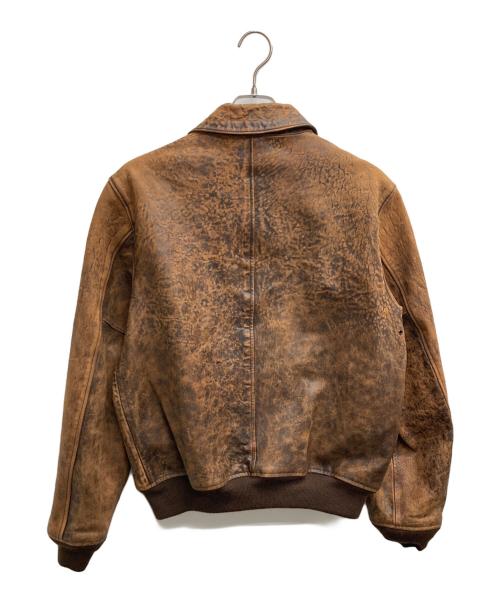 POLO RALPH LAUREN（ポロ・ラルフローレン）POLO RALPH LAUREN (ポロ・ラルフローレン) A-2レザーフライトジャケット ブラウン サイズ:M 未使用品の古着・服飾アイテム