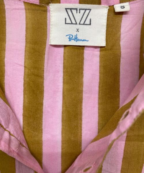 SZ Blockprints（エスゼットブロックプリント）SZ Blockprints (エスゼットブロックプリント) Ron Herman (ロンハーマン) 別注カフタンドレス ブラウン×ピンク サイズ:Sの古着・服飾アイテム