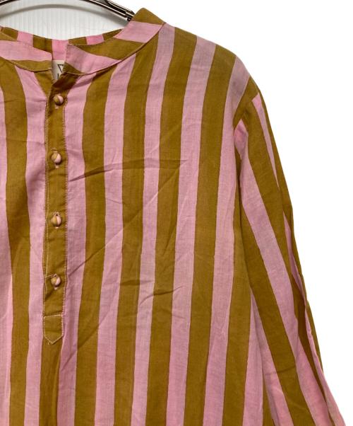 SZ Blockprints（エスゼットブロックプリント）SZ Blockprints (エスゼットブロックプリント) Ron Herman (ロンハーマン) 別注カフタンドレス ブラウン×ピンク サイズ:Sの古着・服飾アイテム