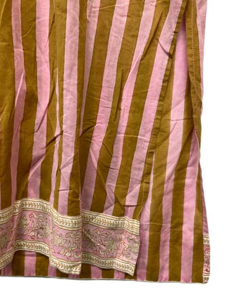 SZ Blockprints（エスゼットブロックプリント）SZ Blockprints (エスゼットブロックプリント) Ron Herman (ロンハーマン) 別注カフタンドレス ブラウン×ピンク サイズ:Sの古着・服飾アイテム