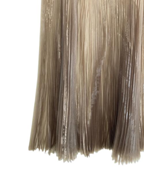 HYKE（ハイク）HYKE (ハイク) チュールプリーツロングスカート ブラウン サイズ:2の古着・服飾アイテム