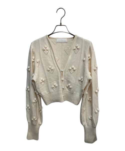 Mame Kurogouchi（マメクロゴウチ）Mame Kurogouchi (マメクロゴウチ) Bubble Pattern Cropped Knitted Cardigan ホワイト サイズ:SIZE 2の古着・服飾アイテム