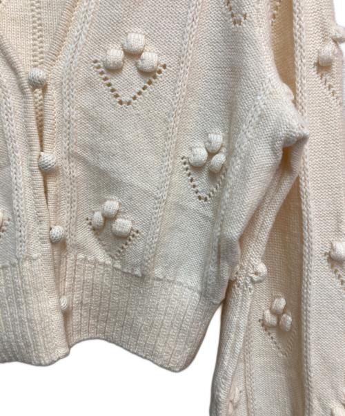Mame Kurogouchi（マメクロゴウチ）Mame Kurogouchi (マメクロゴウチ) Bubble Pattern Cropped Knitted Cardigan ホワイト サイズ:SIZE 2の古着・服飾アイテム