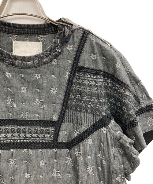 sacai（サカイ）sacai (サカイ) 17SS デニム刺繍ワンピース グレー サイズ:1の古着・服飾アイテム