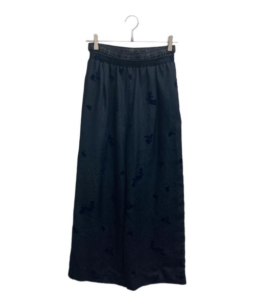 muller of yoshiokubo（ミュラーオブヨシオクボ）muller of yoshiokubo (ミュラーオブヨシオクボ) フロッキーフラワーウエストゴムパンツ ネイビー サイズ:SIZE　38の古着・服飾アイテム