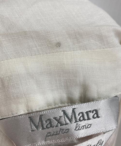 MaxMara（マックスマーラ）MaxMara (マックスマーラ) リネンノースリーブワンピース ホワイト サイズ:38の古着・服飾アイテム