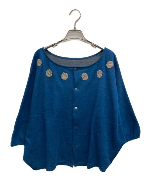 根々（ネネ）根々 (ネネ) ニットカーディガン ブルー サイズ:不明（実寸サイズをご参照ください）の古着・服飾アイテム