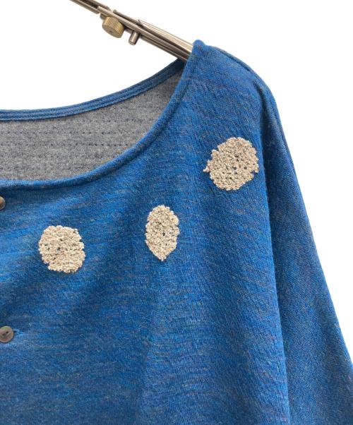 根々（ネネ）根々 (ネネ) ニットカーディガン ブルー サイズ:不明（実寸サイズをご参照ください）の古着・服飾アイテム