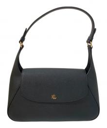 LAUREN RALPH LAUREN（ローレンラルフローレン）の古着「クロスハッチ ミディアム Schylar ショルダー バッグ」｜ブラック
