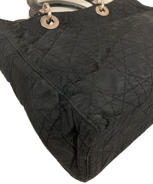 Christian Dior（クリスチャン ディオール）Christian Dior (クリスチャン ディオール) カナージュ キルティングハンドバッグ ブラックの古着・服飾アイテム