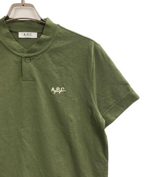 A.P.C. GOLF（アーペーセーゴルフ）A.P.C. GOLF (アーペーセーゴルフ) ヘンリーネックカットソー オリーブ サイズ:Mの古着・服飾アイテム