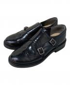 MARGARET HOWELL ideaマーガレット ハウエル アイディア）の古着「メダリオンダブルモンスクトラップシューズ」｜ブラック