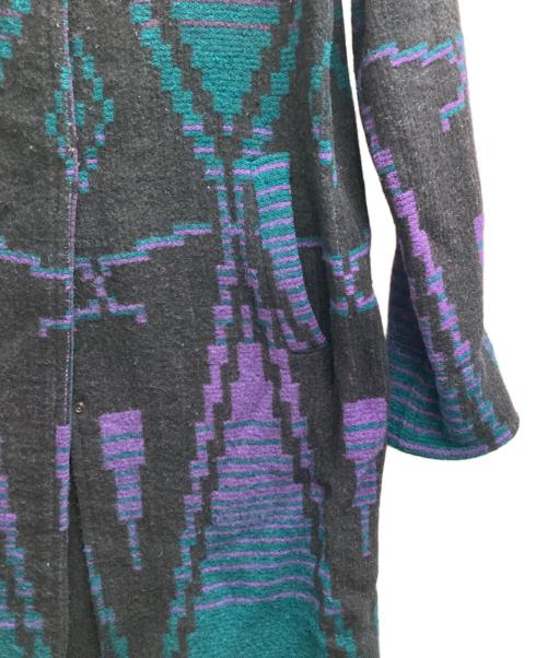 WOOLRICH（ウールリッチ）WOOLRICH (ウールリッチ) ネイティブ柄ステンカラーコート ブラック サイズ:Lの古着・服飾アイテム