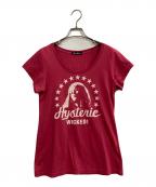 Hysteric Glamourヒステリックグラマー）の古着「ヒスガールプリントＴシャツ」｜ピンク