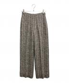 theoryセオリー）の古着「ツイードワイドパンツ」｜ベージュ