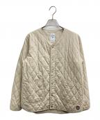 ORCIVALオーシバル）の古着「コットンキルトカラーレスジャケット」｜アイボリー