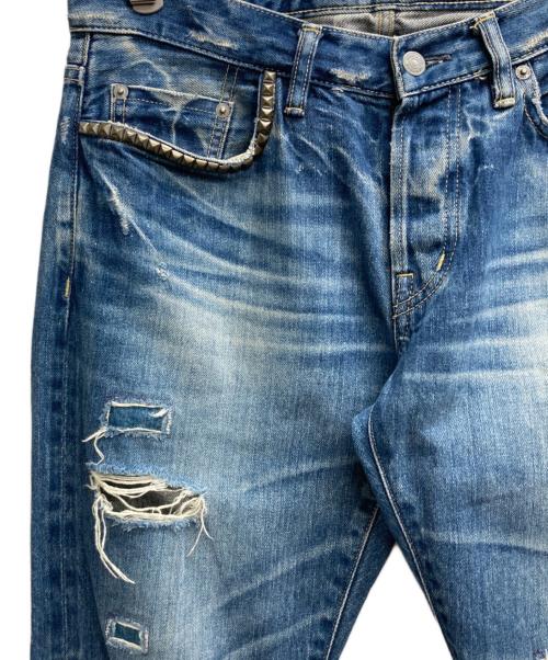 Hysteric Glamour（ヒステリックグラマー）Hysteric Glamour (ヒステリックグラマー) SP加工スタッズ小窓デニムパンツ インディゴ サイズ:32の古着・服飾アイテム
