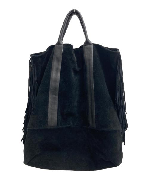 CHRISTIAN VILLA（クリスチャンヴィラ）CHRISTIAN VILLA (クリスチャンヴィラ) フリンジスエードトートバッグ ブラックの古着・服飾アイテム