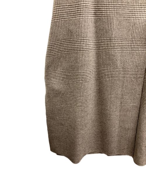 YORI（ヨリ）yori (ヨリ) チェックロングジレ ベージュ サイズ:記載なしの古着・服飾アイテム