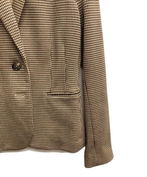 LAUREN RALPH LAUREN（ローレンラルフローレン）LAUREN RALPH LAUREN (ローレンラルフローレン) 千鳥柄テーラードジャケット ブラウン サイズ:Sの古着・服飾アイテム