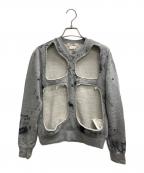 COMME des GARCONSコムデギャルソン）の古着「ホールカットカットデザインムラ染めスウェット」｜グレー