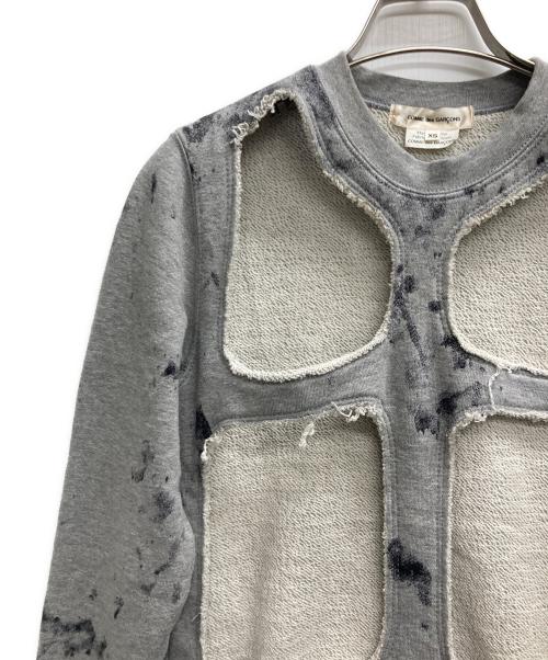 COMME des GARCONS（コムデギャルソン）COMME des GARCONS (コムデギャルソン) ホールカットカットデザインムラ染めスウェット グレー サイズ:XSの古着・服飾アイテム