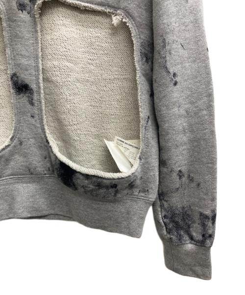 COMME des GARCONS（コムデギャルソン）COMME des GARCONS (コムデギャルソン) ホールカットカットデザインムラ染めスウェット グレー サイズ:XSの古着・服飾アイテム