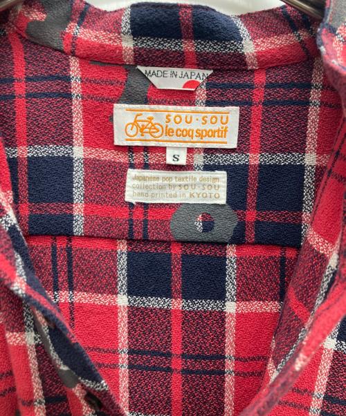 SOU・SOU（ソウソウ）SOU・SOU (ソウソウ) le coq sportif (ルコックスポルティフ) チェックワンピース レッド サイズ:Sの古着・服飾アイテム