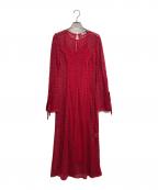 FRAY IDフレイ アイディー）の古着「リーフレースパネルワンピース」｜レッド