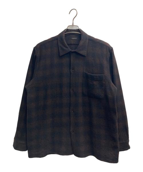 COMOLI（コモリ）COMOLI (コモリ) ウールチェック オープンカラーシャツ ブラウン サイズ:2の古着・服飾アイテム