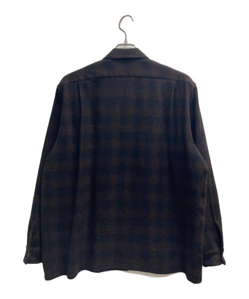 COMOLI（コモリ）COMOLI (コモリ) ウールチェック オープンカラーシャツ ブラウン サイズ:2の古着・服飾アイテム