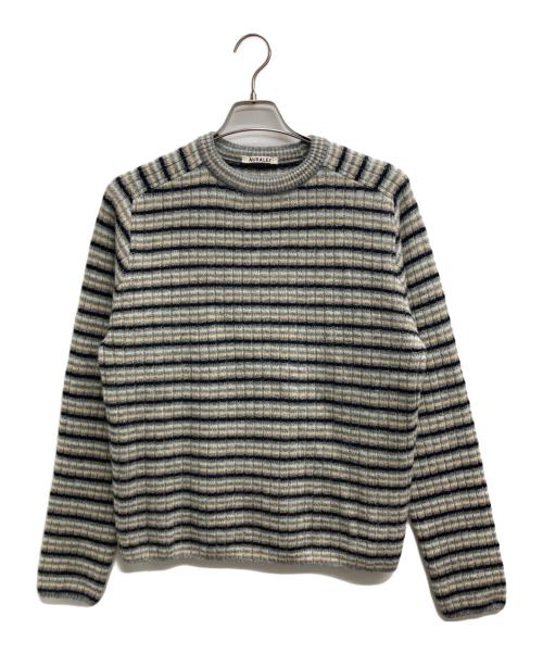 AURALEE（オーラリー）AURALEE (オーラリー) SHETLAND WOOL CASHMERE RIB KNIT グレー サイズ:3の古着・服飾アイテム