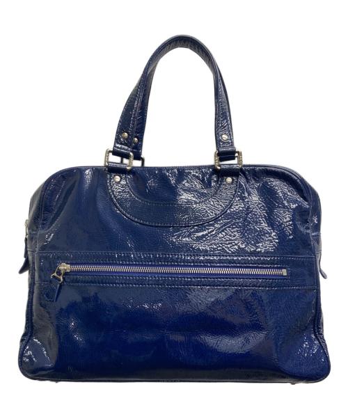 JACQUES LE CORRE（ジャックルコー）JACQUES LE CORRE (ジャックルコー) パテントレザーハンドバッグ ブルーの古着・服飾アイテム