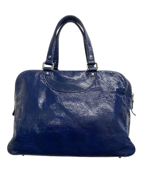 JACQUES LE CORRE（ジャックルコー）JACQUES LE CORRE (ジャックルコー) パテントレザーハンドバッグ ブルーの古着・服飾アイテム