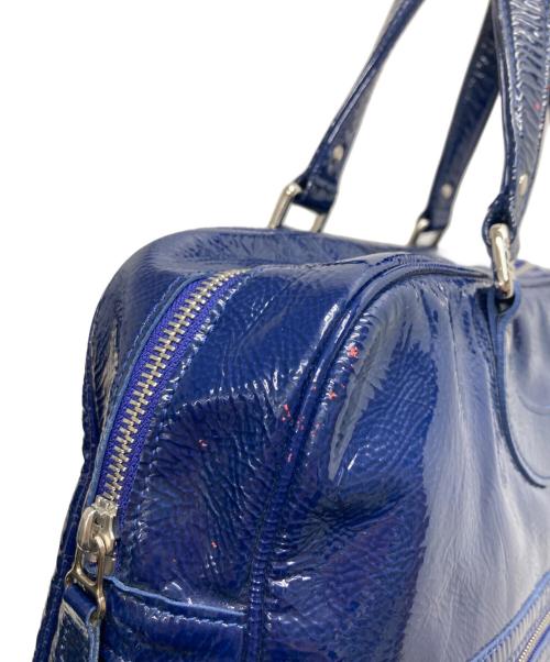 JACQUES LE CORRE（ジャックルコー）JACQUES LE CORRE (ジャックルコー) パテントレザーハンドバッグ ブルーの古着・服飾アイテム