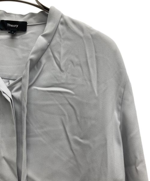 theory（セオリー）theory (セオリー) Prime GGT Tie Blouse スカイブルー サイズ:Lの古着・服飾アイテム