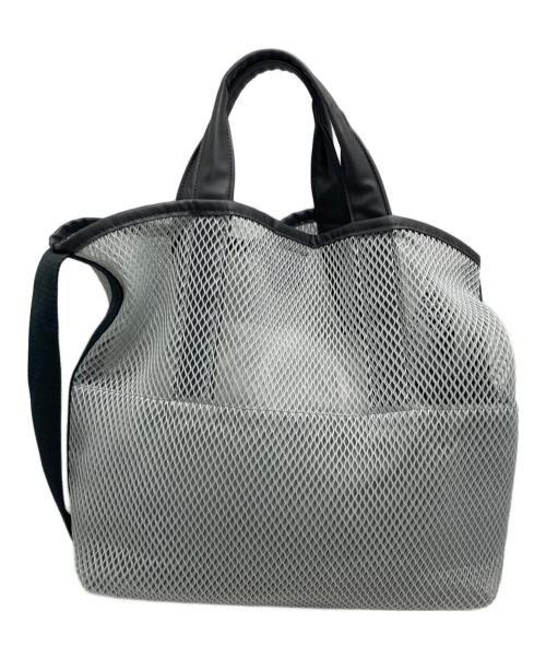 ear PAPILLONNER（イアパピヨネ）ear PAPILLONNER (イアパピヨネ) ダイヤメッシュ2WAYトートバッグ グレーの古着・服飾アイテム