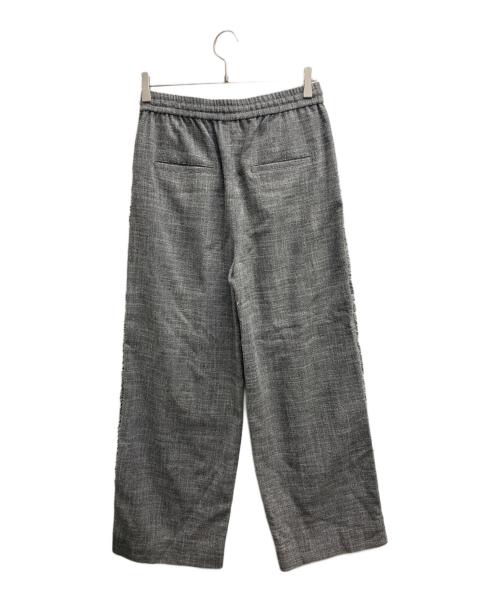 icB（アイシービー）icB (アイシービー) ライトスラブツイードワイドパンツ グレー サイズ:6の古着・服飾アイテム