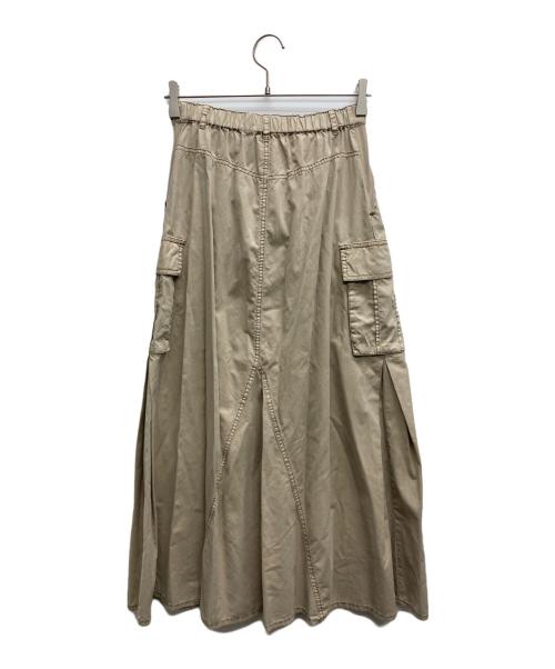 DOUDOU（ドゥドゥ）DOUDOU (ドゥドゥ) 綿リヨセルピグメント加工カーゴスカート ベージュ サイズ:1の古着・服飾アイテム