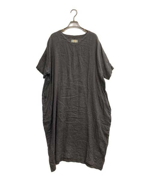 NATURAL LAUNDRY（ナチュラルランドリー）NATURAL LAUNDRY (ナチュラルランドリー) リネンワンピース グレー サイズ:2の古着・服飾アイテム