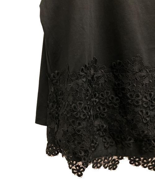 BEARDSLEY（ビアズリー）BEARDSLEY (ビアズリー) 裾レースカットソー ブラック サイズ:Fの古着・服飾アイテム