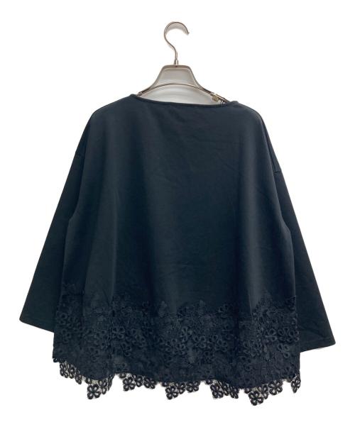 BEARDSLEY（ビアズリー）BEARDSLEY (ビアズリー) 裾レースカットソー ブラック サイズ:Fの古着・服飾アイテム