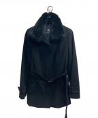 BURBERRY LONDONバーバリーロンドン）の古着「アンゴラ混ショートコート」｜ブラック