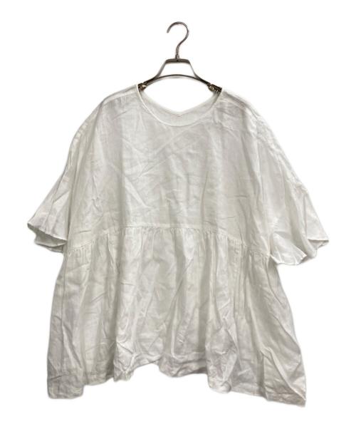 journal standard luxe（ジャーナルスタンダード ラックス）JOURNAL STANDARD LUXE (ジャーナルスタンダード ラックス) 60リネンギャザープルシャツ ホワイト サイズ:記載なし（実寸サイズを参照ください）の古着・服飾アイテム